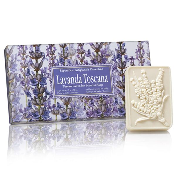 FIORENTINO ESTUCHE 3 JABONES Italiano Lavanda Toscana Rectangulares 125gr c/u. (S. A. Fiorentino) (Unisex)