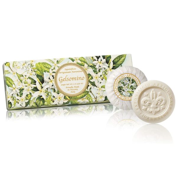 FIORENTINO ESTUCHE 3 JABONES Italiano Michelangelo Jasmine  100gr c/u. (S.A. Fiorentino) (Unisex)