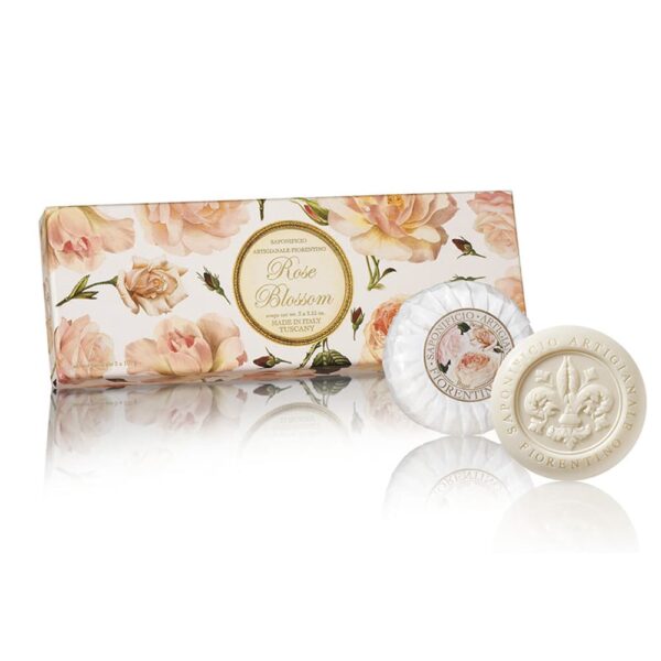 FIORENTINO ESTUCHE 3 JABONES Italiano Rose Bloosom Redondo 100gr c/u. (SAF) (Mujer)