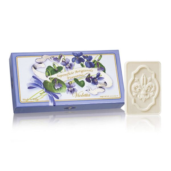 FIORENTINO ESTUCHE 3 JABONES Italiano Violetta Rectangular 125gr c/u. (S. A. Fiorentino) (Mujer)