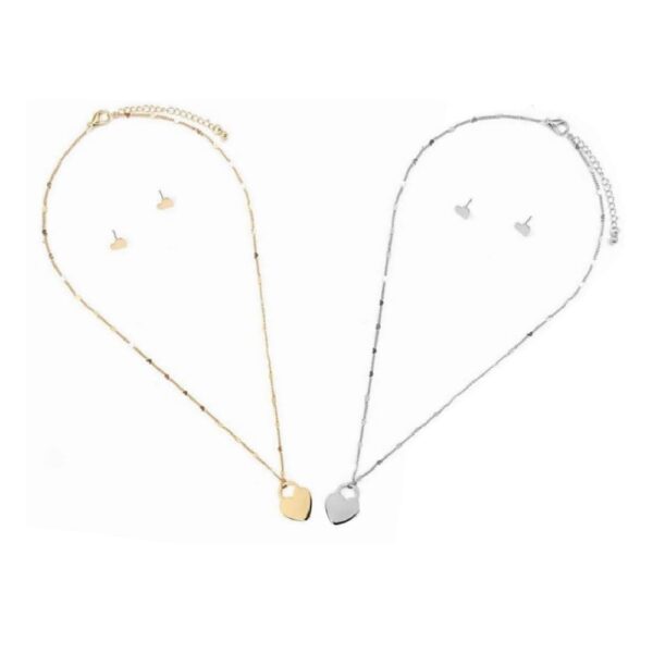 SET COLLAR CON ARETES CORAZON (Bisuteria) (Mujer)