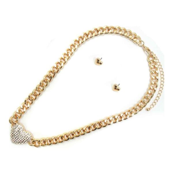SET COLLAR CON ARETES Corazón de Piedras (Bisuteria) (Mujer)