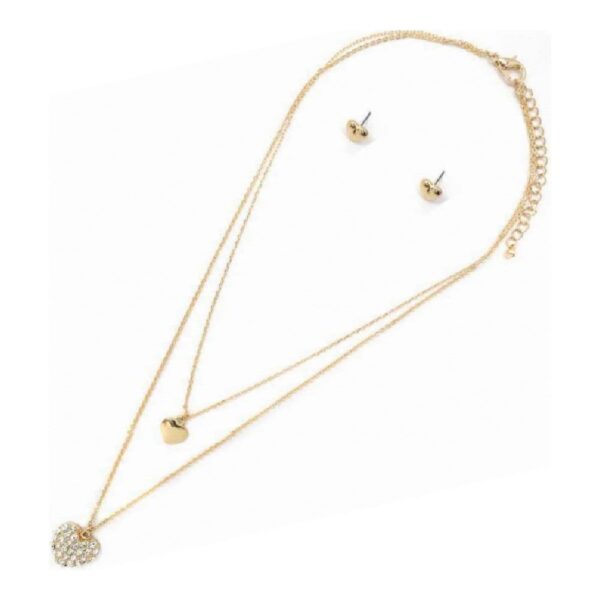SET COLLAR EN CAPAS CON ARETES Corazón (Bisuteria) (Mujer)