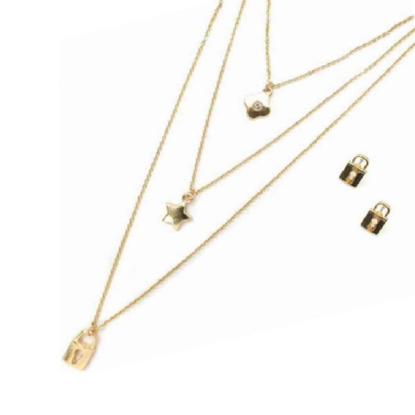 SET COLLAR EN CAPAS CON ARTES (Bisuteria) (Mujer)