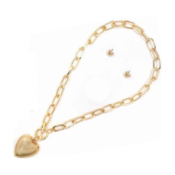 SET DE COLLAR CON ARETES Corazón (Bisuteria) (Mujer)