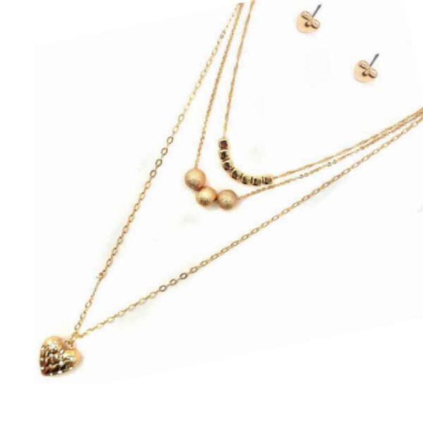 SET DE COLLAR EN CAPAS CON ARETES Corazón (Bisuteria) (Mujer) - Imagen 2