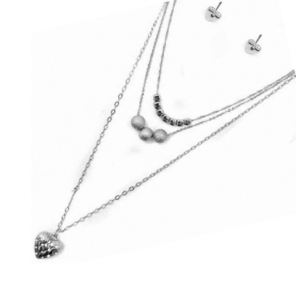 SET DE COLLAR EN CAPAS CON ARETES Corazón (Bisuteria) (Mujer) - Imagen 3