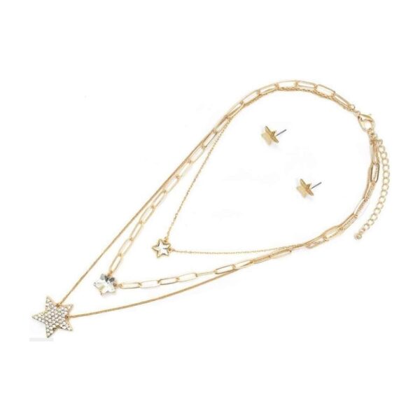 SET DE COLLAR EN CAPAS CON ARETES Estrella (Bisuteria) (Mujer) - Imagen 2