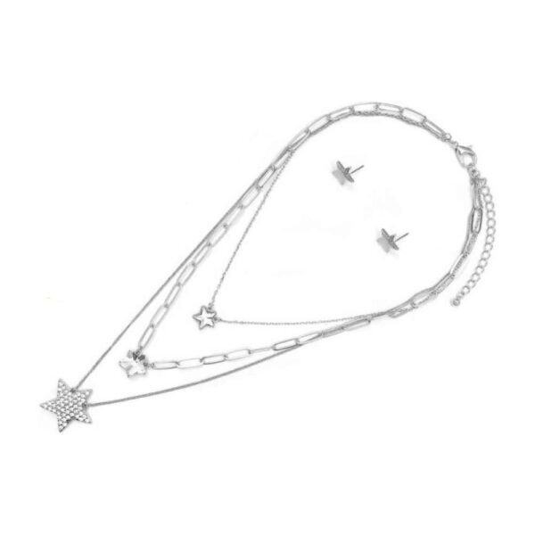SET DE COLLAR EN CAPAS CON ARETES Estrella (Bisuteria) (Mujer) - Imagen 3