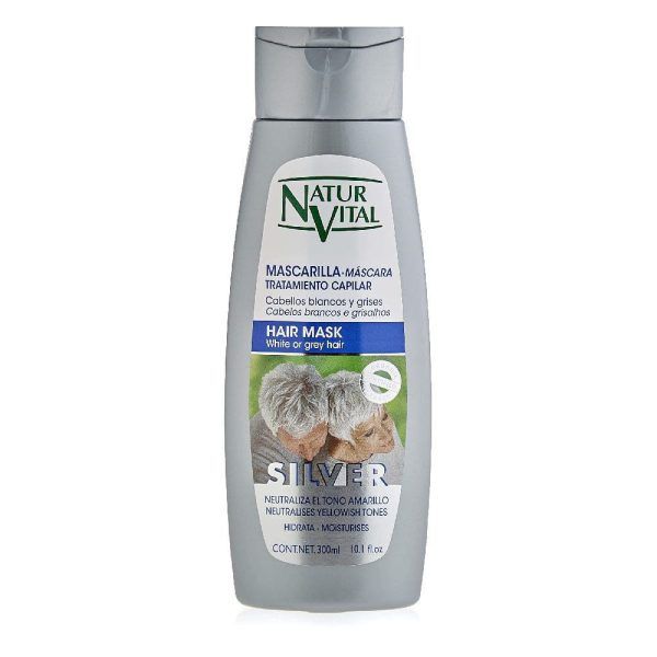 SILVER Mascarilla Matizante Cabellos Blancos y Grises 300ml (NaturVital) (Unisex)
