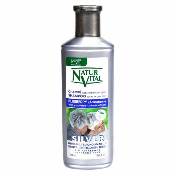 SILVER Shampoo Matizante Cabellos Blancos y Grises 300ml (NaturVital) (Unisex)