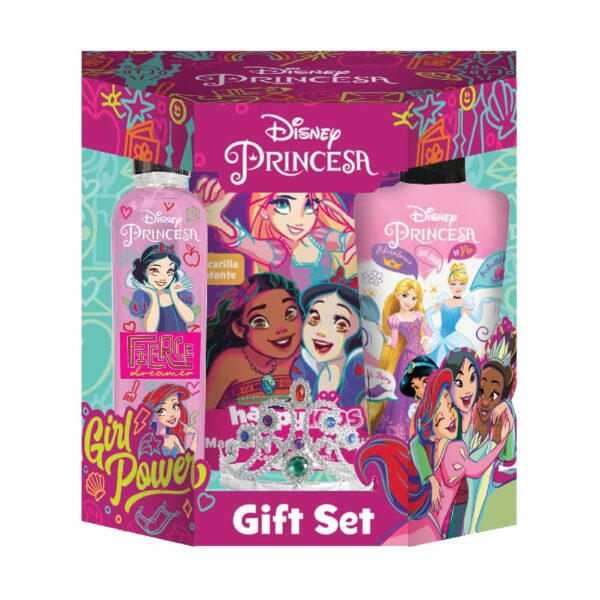 DISNEY PRINCESA ESTUCHE Colonia 200ml+Mascarilla para Niñas+Crema de Peinar 250ml+Corona (Disney)(Niñas)