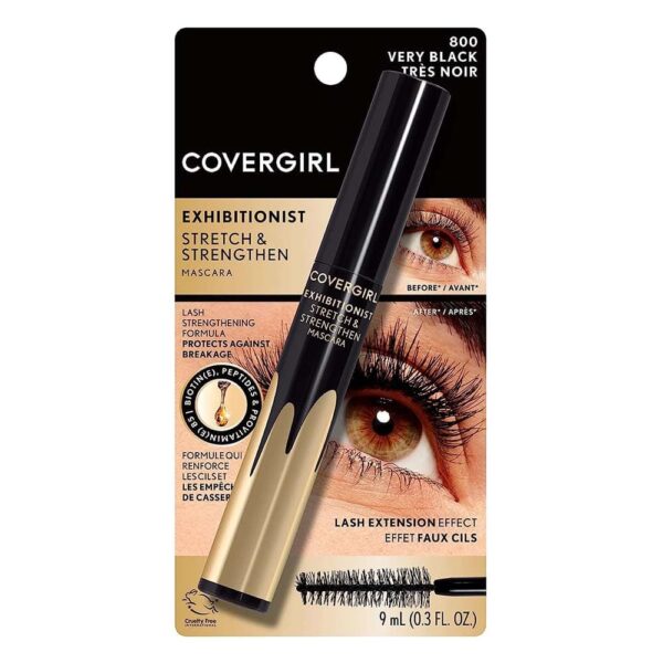 EXHIBITIONIST STRETCH & STRENGTHEN Máscara de Pestañas Very Black #800 (CoverGirl) (Mujer)