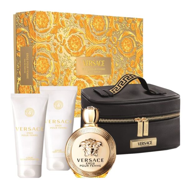 EROS POUR FEMME ESTUCHE EDP 100ml+Body Lotion 100ml+Shower Gel 100ml+Cartera (Gianni Versace) (Mujer)