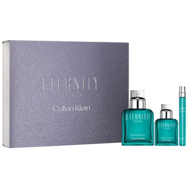 ETERNITY AROMATIC ESSENCE FOR MEN Estuche Parfum Intense100ml+Parfum Intense 30ml+Parfum Intense 10ml (Calvin Klein) (Hombre)