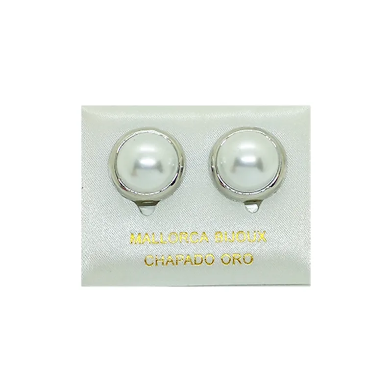 ARETES 1/2 PERLA 16mm Con Bisel (Bisutería) (Mujer) - Imagen 2