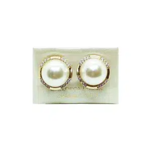ARETES 1/2 PERLA 18mm Con Bisel Dorado (Bisutería) (Mujer)