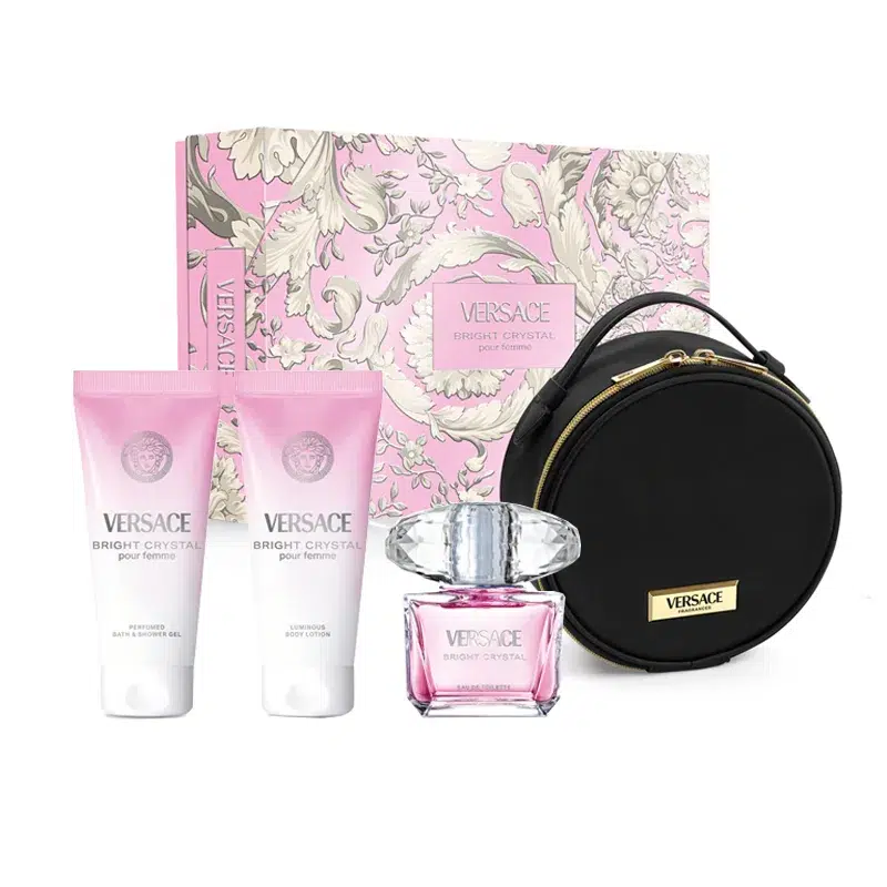 EST BRIGHT CRYSTAL EDT SPY 90ML+S GEL 100ML+B LOTION 100ML +COSMETIQUERA VERSACE