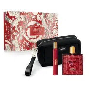 EST EROS FLAME POUR HOMME EDP SPY 100ML+EDP SPY 10ML+NECESER NEGRO VERSACE