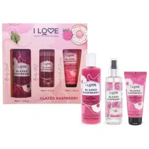 I LOVE GLAZED RASPBERRY Estuche Body Wash 350ml+Body Mist 150ml+Hand Lotion 100ml (I LOVE) (Mujer)